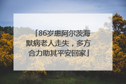 86岁患阿尔茨海默病老人走失，多方合力助其平安回家
